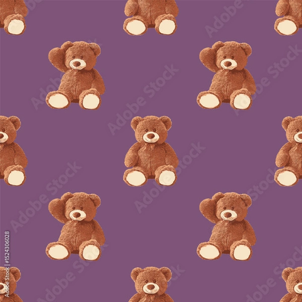Obraz Seamless Teddy Bears Pattern 19 June 2025
