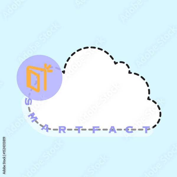 Fototapeta Smart fact cloud icon — flat outline style