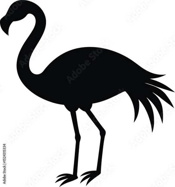 Obraz "Flamingo Silhouette Icon – Elegant Standing Bird Vector Illustration"