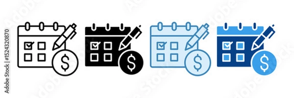 Fototapeta Saving Plan Icon Set Multiple Style Collection