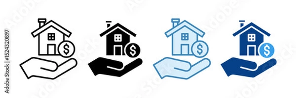 Fototapeta Property Investment Icon Set Multiple Style Collection