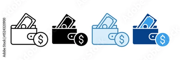 Fototapeta Money Management Icon Set Multiple Style Collection