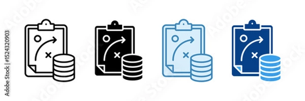 Fototapeta Treasury Bonds Icon Set Multiple Style Collection