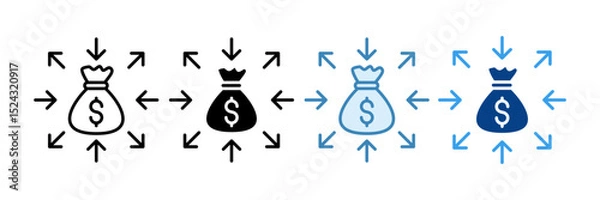 Fototapeta Diversification Icon Set Multiple Style Collection