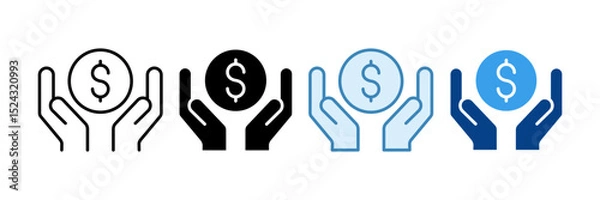 Fototapeta Wealth Management Icon Set Multiple Style Collection