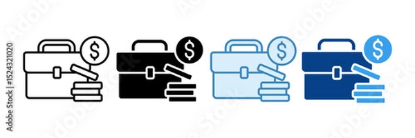 Fototapeta Portfolio Icon Set Multiple Style Collection