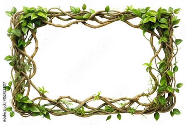 Obraz twisted jungle vines frame isolated on white