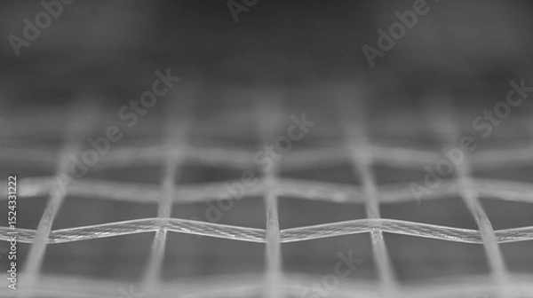 Fototapeta Extreme Close-up detail macro shot of a tennis racquet's strings in black and white. Sports Equipment. Ball Sport and Game concept. Depth of field.