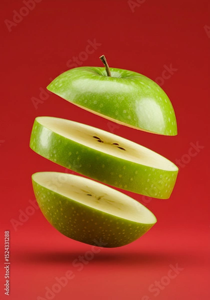 Fototapeta Sliced Green Apple