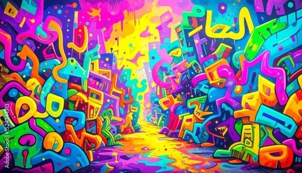 Fototapeta crunchy abstract background, psychedelic illustration