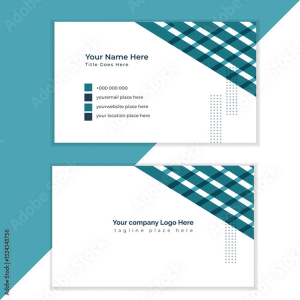 Fototapeta Creative business card design template, Double sided business card template.Clean, modern, simple, unique double sided business card, visiting card, design template layout.	