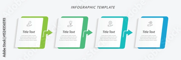 Fototapeta 4 step business infographic template. Vector layout infograph with icons suitable for business information and web presentation.