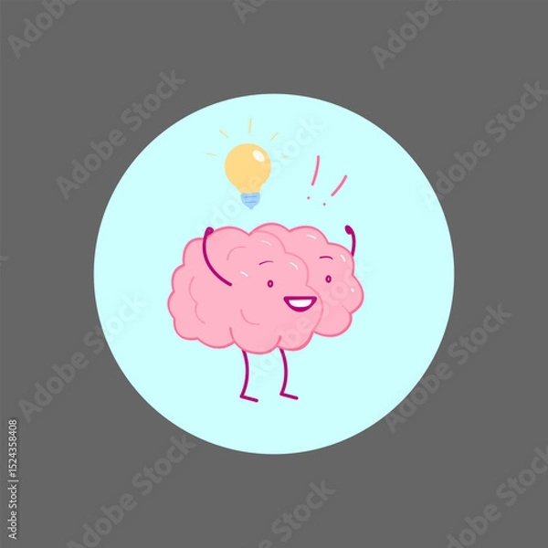 Fototapeta Brain icon with light bulb