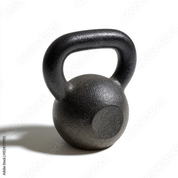 Fototapeta Iron kettlebell in solitary spotlight, evoking strength and resilience, perfect for World Health Day and National Physical Fitness Month