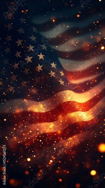 Obraz 4th of July background with USA flag