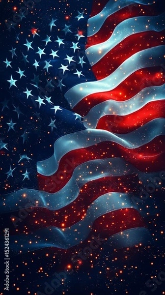 Fototapeta 4th of July background with USA flag
