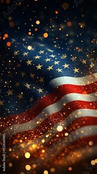 Obraz 4th of July background with USA flag
