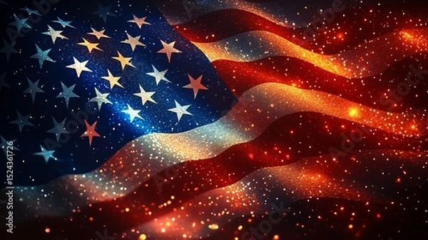 Obraz 4th of July background with USA flag