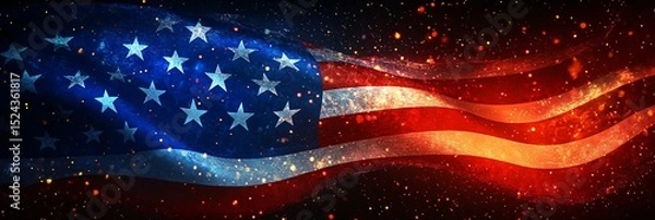 Obraz 4th of July background with USA flag