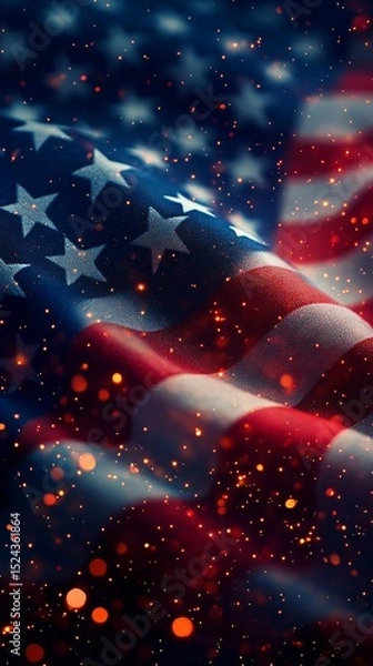 Obraz 4th of July background with USA flag