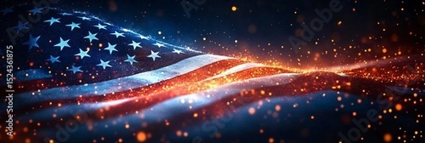 Obraz 4th of July background with USA flag
