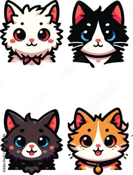 Obraz a cat avatars vector  illuistration