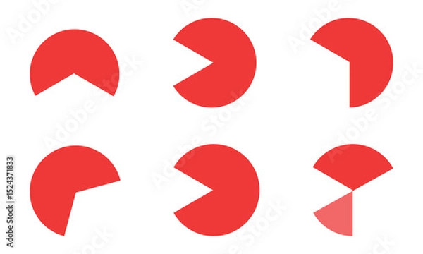 Obraz Pie chart color icons. Pie chart sign. Circle section graph. Wheel round diagram parts. pie charts data, pie charts infographic, pie chart bar graphs. Charts diagram segment infographic. Eps 10.
