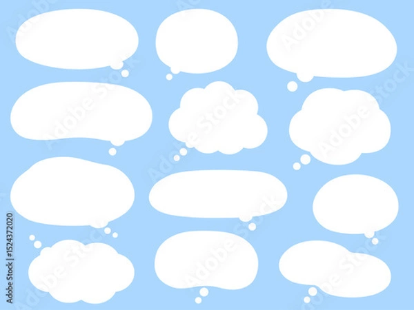 Obraz シンプルな白の想像の吹き出しセット
