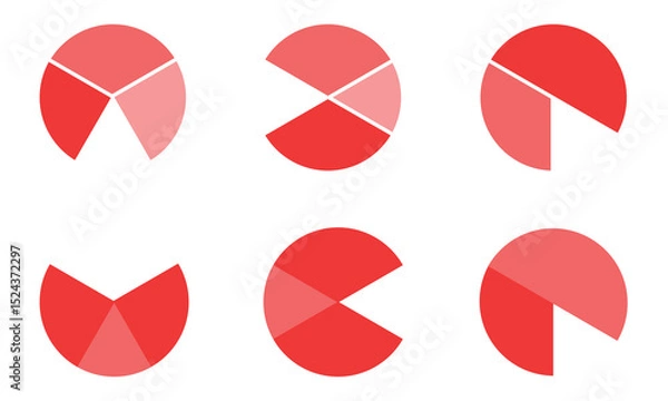 Obraz Circular chart, vector pie chart icon trendy style