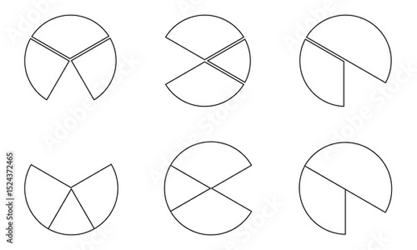 Obraz Pie chart icon. pie chart icon isolated on transparent or white background