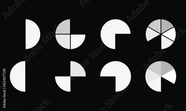 Fototapeta Circular chart, vector pie chart icon trendy style
