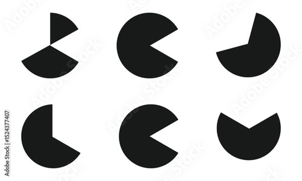 Fototapeta Pie charts diagrams. Different color circles isolated. Infographic element round shape.
