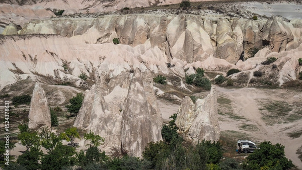 Fototapeta Unique rock formations in the Cappadocia region in Turkey