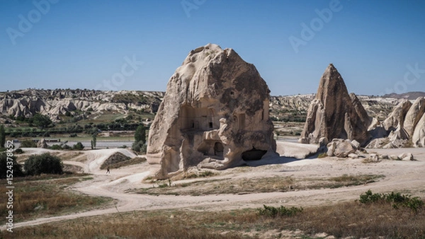 Fototapeta Unique rock formations in the Cappadocia region in Turkey