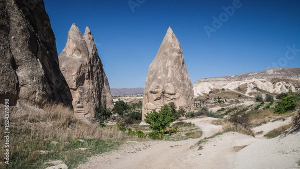 Fototapeta Unique rock formations in the Cappadocia region in Turkey