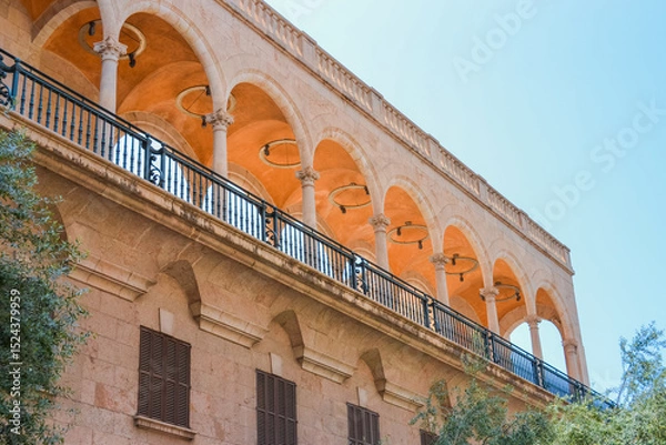 Fototapeta Fragment of Royal Palace La Almudaina under Spanish Sun