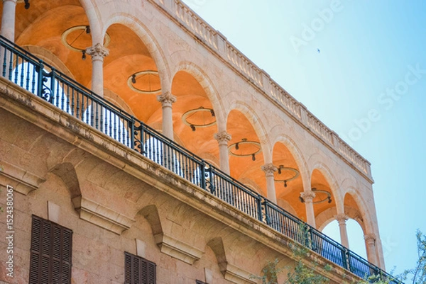 Fototapeta Fragment of Royal Palace La Almudaina under Spanish Sun