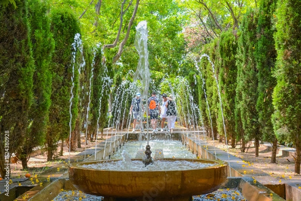 Fototapeta Lush Garden View at L'Hort del Rei in Palma