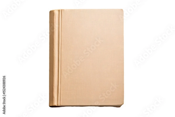 Fototapeta A thick book, unopened with no text on the cover, viewed from isolated on a white background