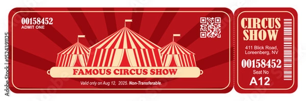 Obraz Fully Editable Vector Circus Ticket