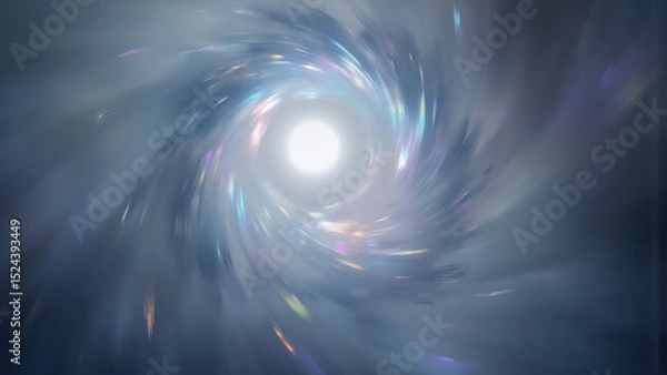 Fototapeta serene swirling vortex iridescent hues dominates background evoking ethereal dance light shadow misty