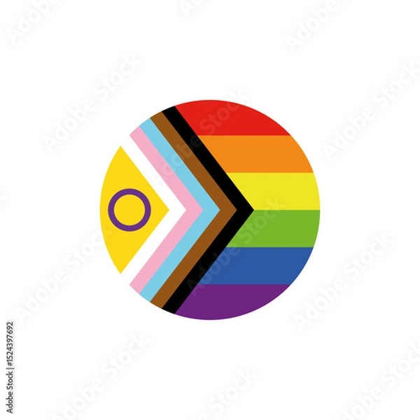 Fototapeta New intersex inclusive pride round flag, LGBTQ Pride round Flag vector 