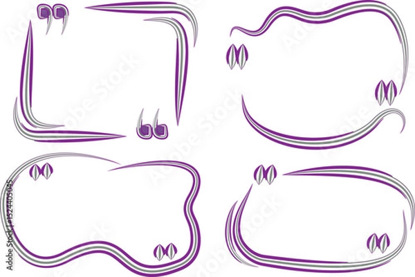 Fototapeta purple colorful abstract lines pattern different quote frames