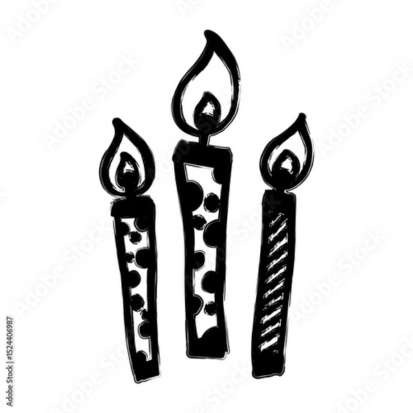 Fototapeta Abstract candle with crayon style