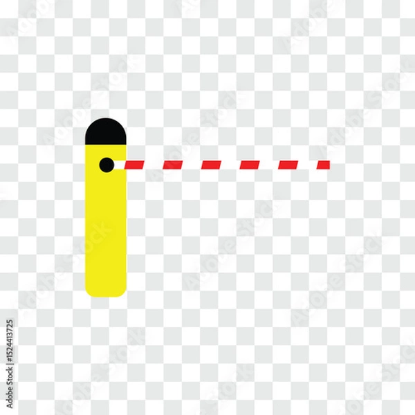 Fototapeta Car security barrier gate icon sign. Closed barrier gate icon limiting access to restricted area. Traffic or parking control gate. parking barrier icon illustration. Eps file 100.