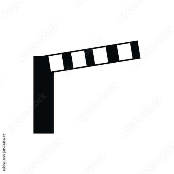 Fototapeta Car entrance Icon. Automatic car barrier icon. entry access barrier isolated on white background. Flat illustration of parking barrier vector icon for web design. Safety and caution concept. Eps 99.