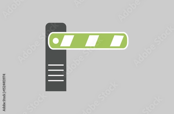 Fototapeta Traffic or parking control gate. Car security barrier gate icon sign. parking barrier icon illustration. Parking barrier gate isolated on grey background. Eps file 104.