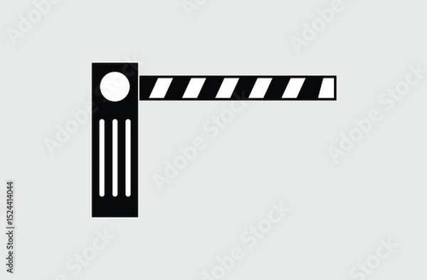 Fototapeta Closed barrier gate icon limiting access to restricted area. parking barrier icon illustration. Car security barrier gate icon sign. Eps file 102.