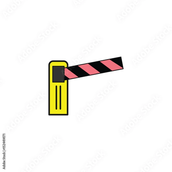 Fototapeta Car entrance Icon. Safety and caution concept. Automatic car barrier icon. entry access barrier isolated on white background. Flat illustration of parking barrier vector icon for web design. Eps 106.