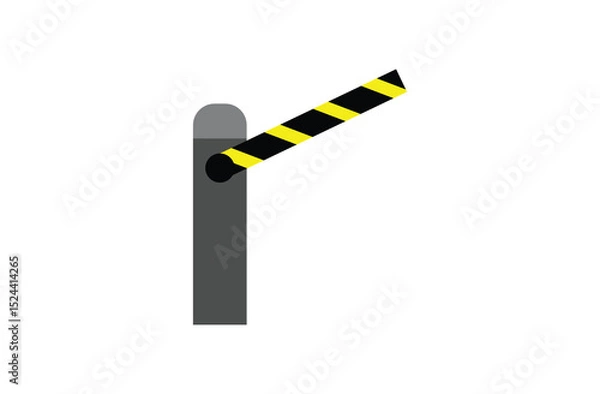 Fototapeta Automatic car barrier icon. entry access barrier isolated on white background. Flat illustration of parking barrier vector icon for web design. Car entrance Icon. Safety and caution concept. Eps 107.